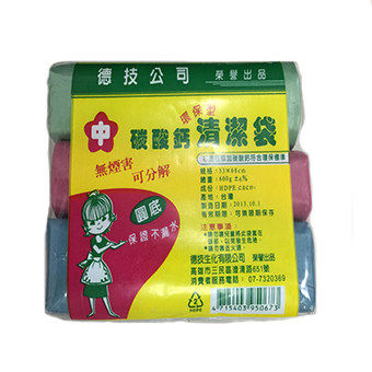 德技-碳酸鈣清潔袋600g(中)3入