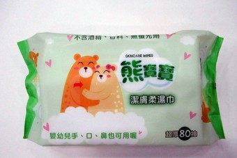  熊寶寶潔膚柔濕巾補充包 80抽1入